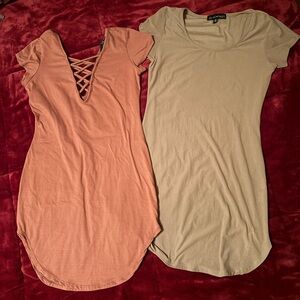 Set of Two Casual Dresses in Rose and Olive